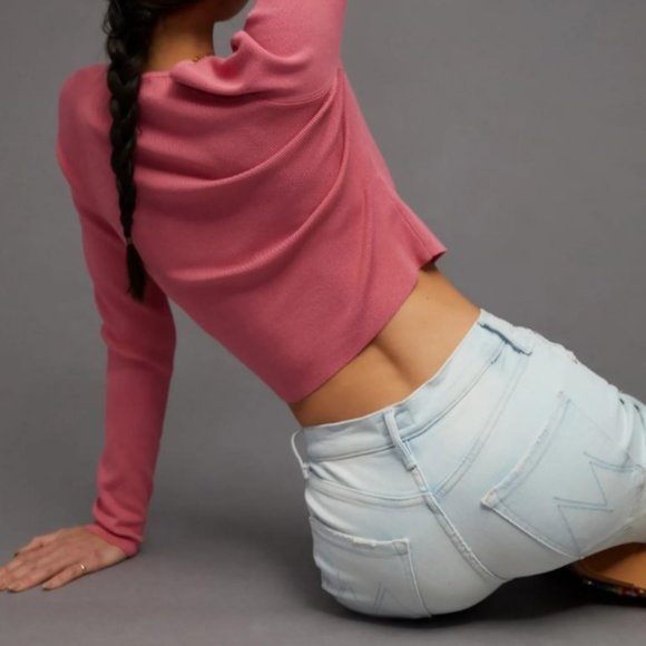 MOTHER The Pixie Tomcat High-Rise Jeans Pina Colada Paradise- Sz 30 - EUC - Picture 4 of 11